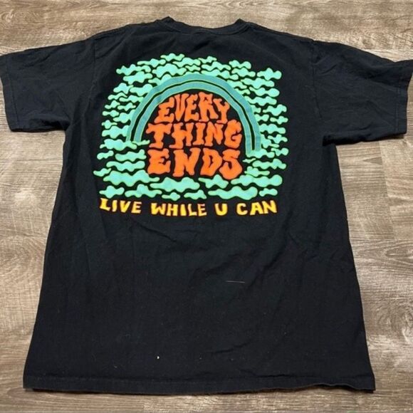 A-Lab “everything ends live while you can” Short Sleeve Shirt Size Medium - Picture 4 of 6